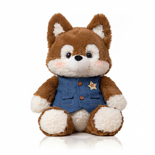 Running Plush fox wolf and husky plush dolls