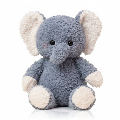 Running Plush elephant and bear dress-up plush dolls front view